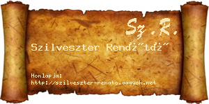 Szilveszter Renátó névjegykártya