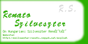 renato szilveszter business card